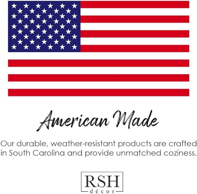 RSH DECOR: 3-Piece Wicker Tufted Cushion Set | for Large Wicker Sets | Outdoor Loveseat & U-Shaped Seat Cushions | Water & Fade-Resistant Spun Fabric | Beachcrest Caviar