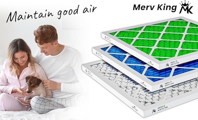 MervKing 16x25x5 Air Filter Actual Size: 15.88" x 24.88" x 4.38" MERV 11 MPR 1000-1200 | MADE IN USA | 4-Pack | Pleated HVAC AC Furnace Replacement