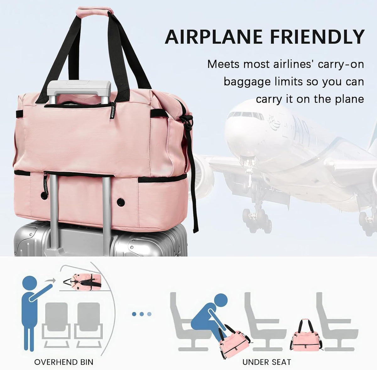 Gym Bag for Men Women, Tactical Travel Duffel bag with Removable Dividers & Shoe Compartment, Weekender Carry on Bag with Toiletry Bag, Overnight Range Bag for Workout Soccer Yoga Gym