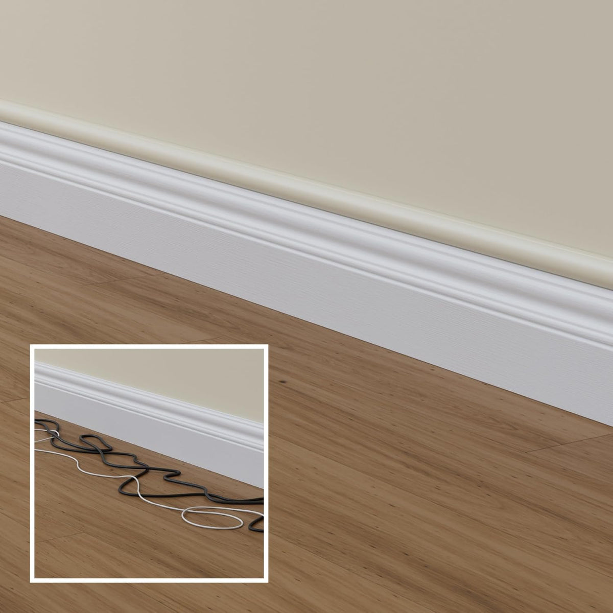 D-Line Half Round Cord Hider, Patented Cable Cover, Hide TV Wall Mount Wires, Raceway for Cords, Decorative Wire Covers, Paintable, Adhesive Cable Concealer - 1x 1.18in W x 0.59in H x 39in L - Beige