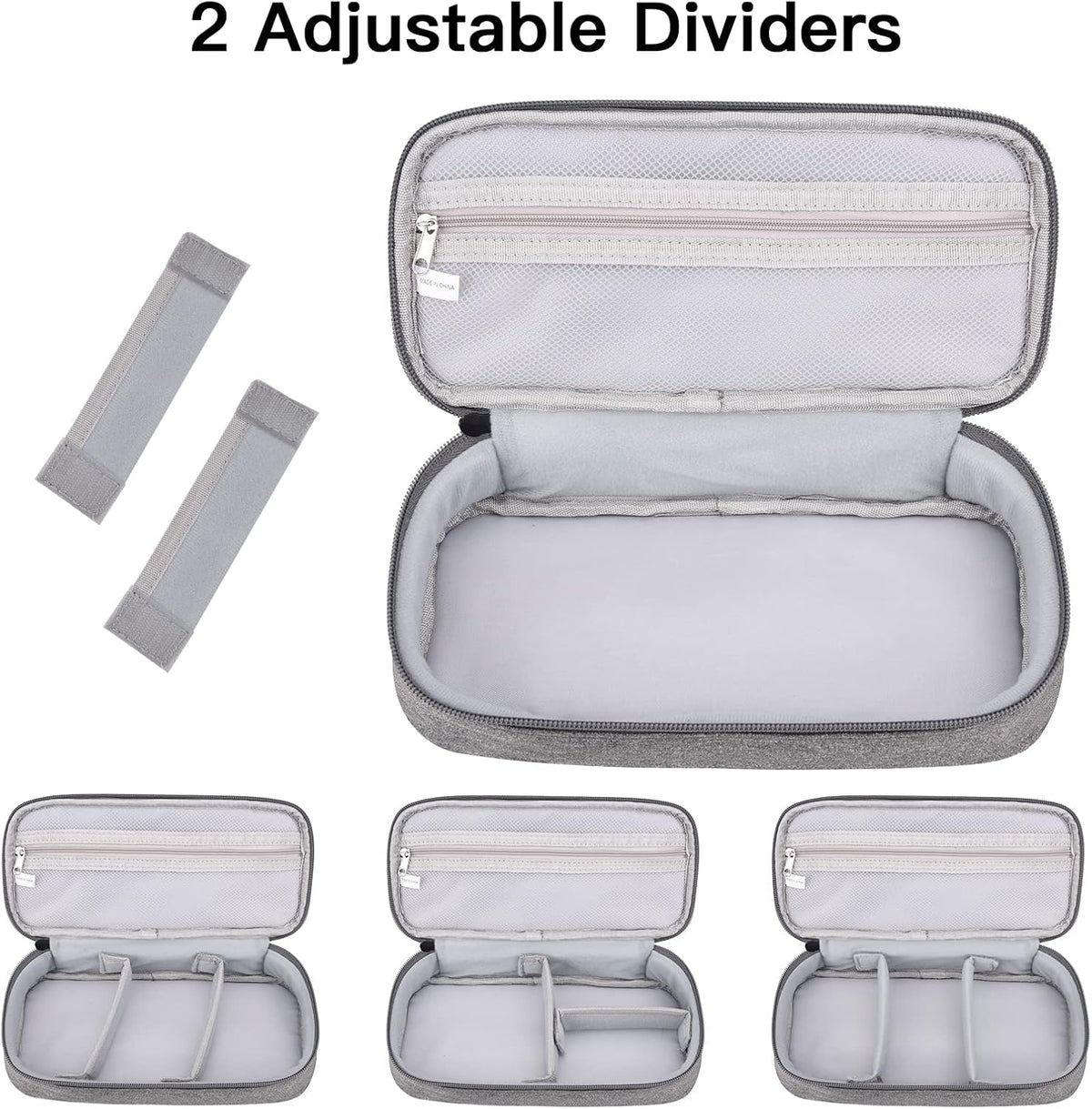 Tech Organizer Travel Case, Electronics Carrying Pouch Bag for Cable, Charger & Cords, External Power Bank, Portable Hard Drive (Dark Grey)