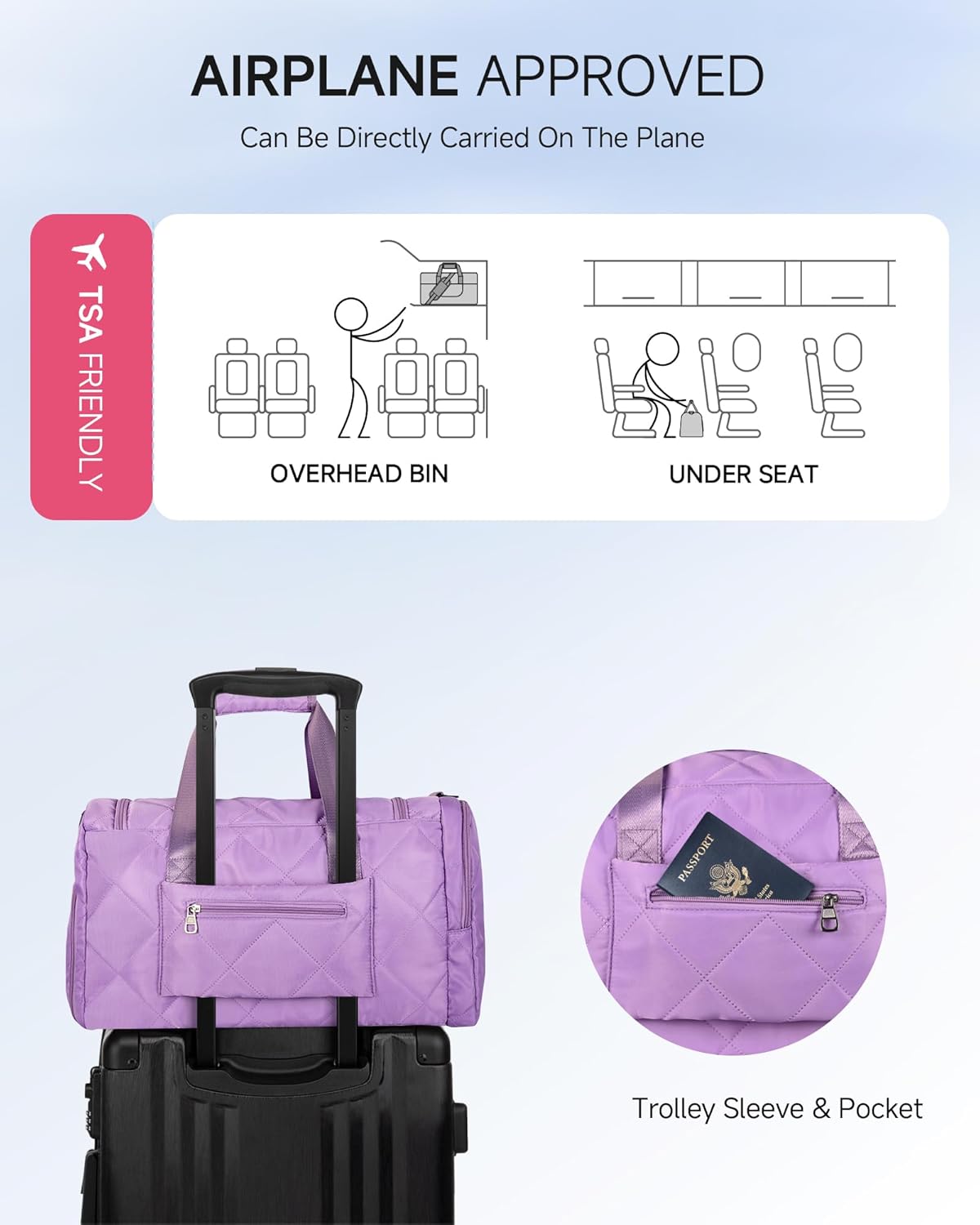 Gifts for Women Birthday Unique, Monogram Travel Bag with Toiletry Bag, TSA Approved Carry on Bag, Gift Idea for Christmas, Valentines Day, Mother’s Day, Graduation, Personalized Gift for Mom