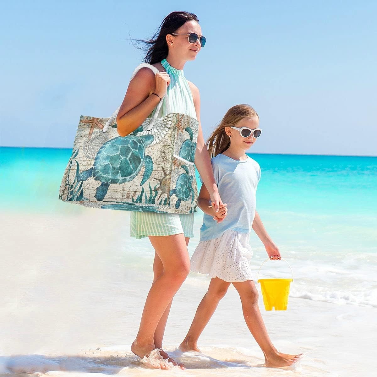 senya Large Beach Shoulder Bags Canvas Tote Water Resistant for Gym Travel Daily