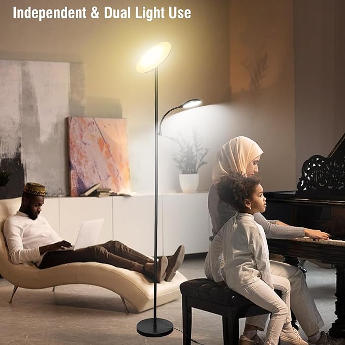 marctronic Floor Lamps for Living Room, 44W/4500LM Super Bright 2 in 1 LED