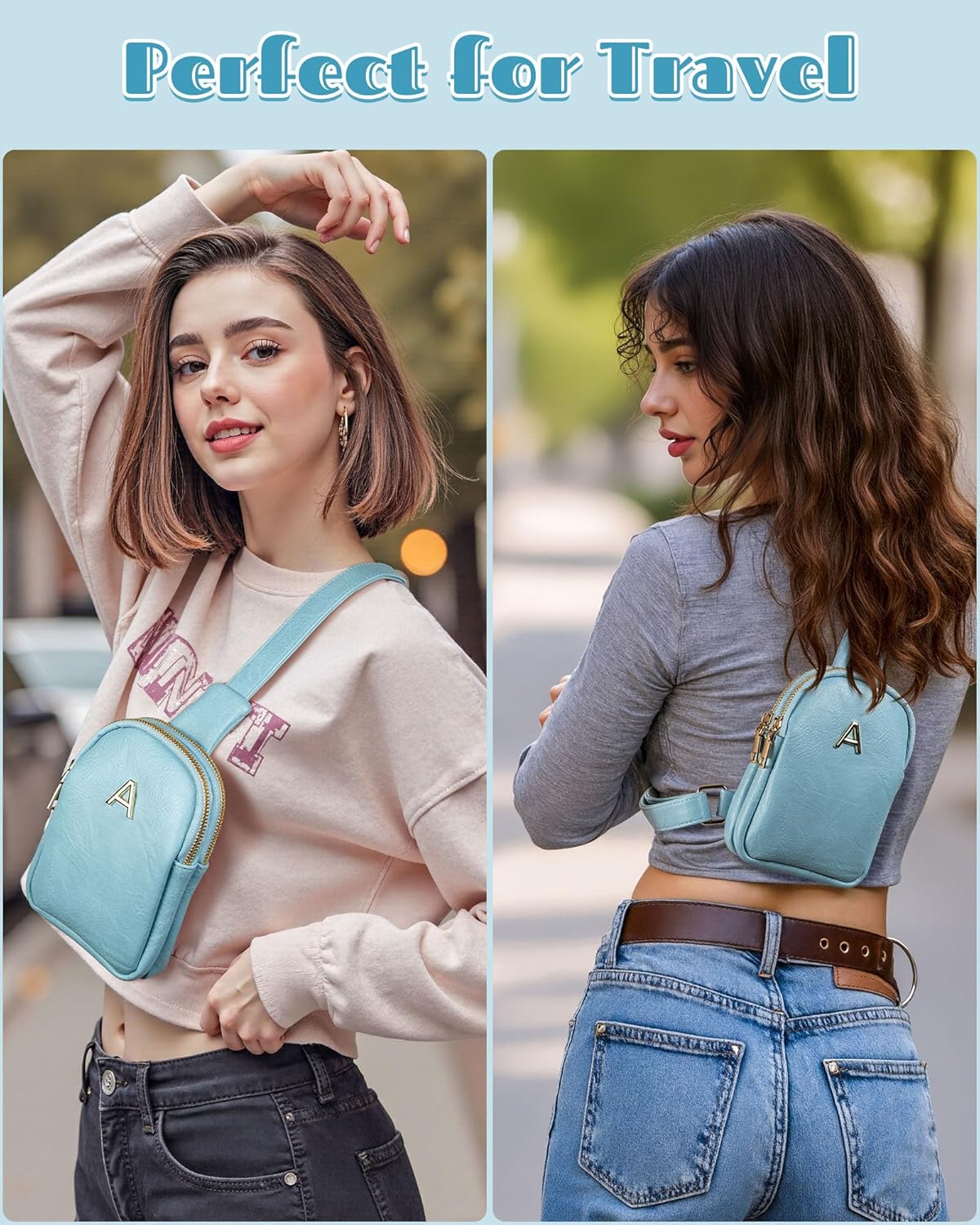 Personalized Birthday Gift for Teen Girls, Sling Purse with Initial Letter, Lightweight Small Crossbody Bags, Tween Girls Trendy Stuff, Waterproof Cell Phone Purse with Adjustable Strap
