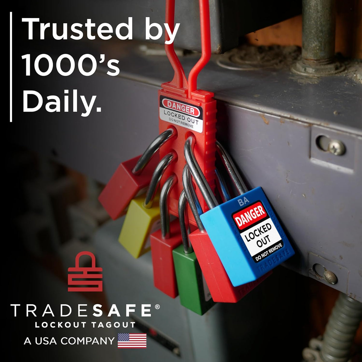 TRADESAFE Lockout Tagout Lock Sets, 10 Yellow Keyed Alike Unlimited Grouping Safety Padlocks, 2 Keys Per Lock, OSHA Compliant Loto Locks, for Lock Out Tag Out Kits
