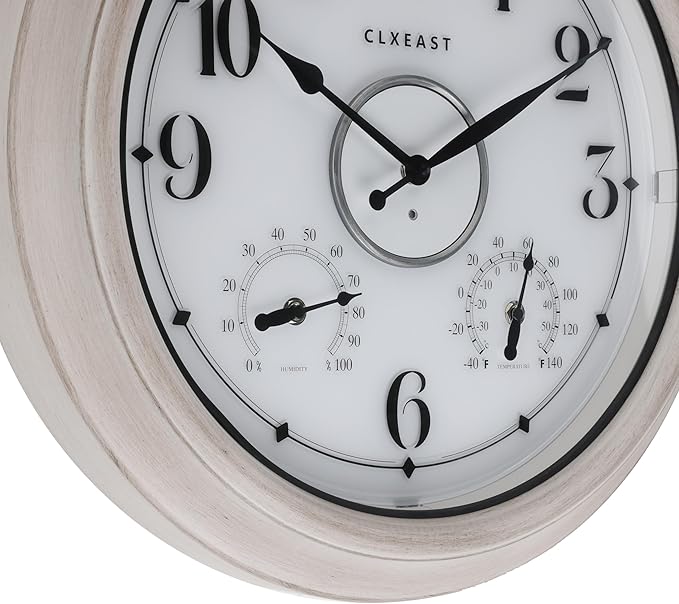 CLXEAST 18 Inch Illuminated Outdoor Clock