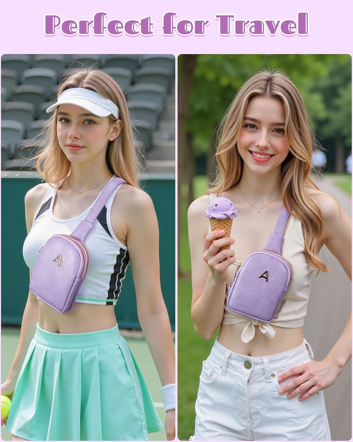 Personalized Birthday Gift for Teen Girls, Sling Purse with Initial Letter, Lightweight Small Crossbody Bags, Tween Girls Trendy Stuff, Waterproof Cell Phone Purse with Adjustable Strap