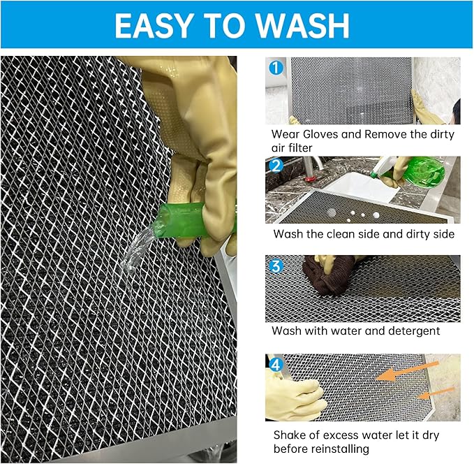 UBeesize 24x24x1 Reusable Electrostatic Air Filter HVAC AC Furnace Filter,MERV 8,Washable,Lasts a Lifetime,Permanent Air Filter,Breathe Fresher,Home And Office(Actual Size:23.39x23.39x0.82Inch)