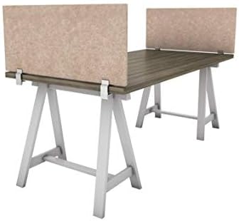 OBEX Panel Desk Mounted PET Privacy Screen, 24" x 66", Sand