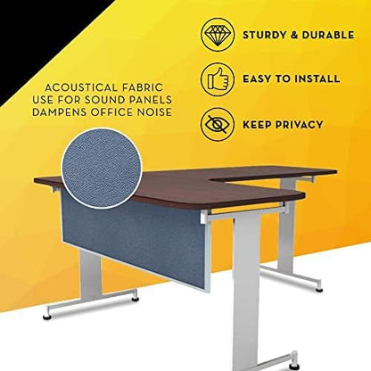 OBEX Acoustic Table Mounted Modesty Desk Privacy & Sound Absorbing Panel for Office Cubicles, 18" x 48", Twilight
