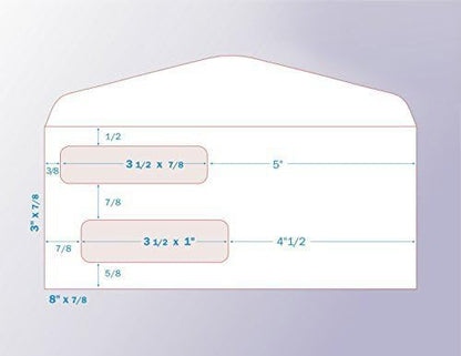 100 Double Window Security Check Envelopes - Compatible with QuickBooks and Other Checks