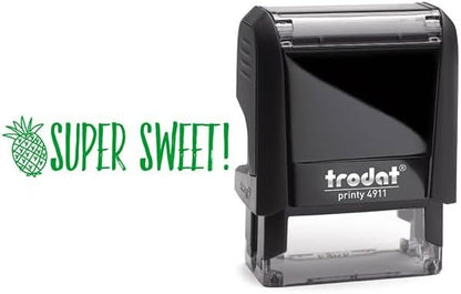 Custom Self-Inking Stamps | 49 Designs | Fun Phrases | Grading Made Easy | Classroom & Library Book Stamps (Super Sweet, Xtra Wide)