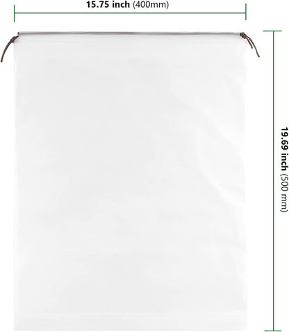 HAKZEON 100 PCS 16x20 Inch Clear Plastic Drawstring Bags, Portable Translucent Shoes Storage Organizers Pouch with Rope, Thickness 2 Mil Travel Bags for Sneakers, Dress Shoes, Slippers, Sandals