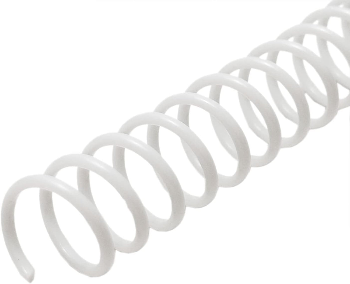Rayson 1inch Plastic Spiral Binding Coil, 210 Sheets Capacity, 4:1 Pitch 25.4mm White Coil Binding Spines for Business and Educational Purposes, Pack of 50