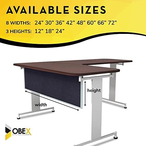 OBEX Acoustic Table Mounted Modesty Desk Privacy & Sound Absorbing Panel for Office Cubicles, 24" x 48", Slate