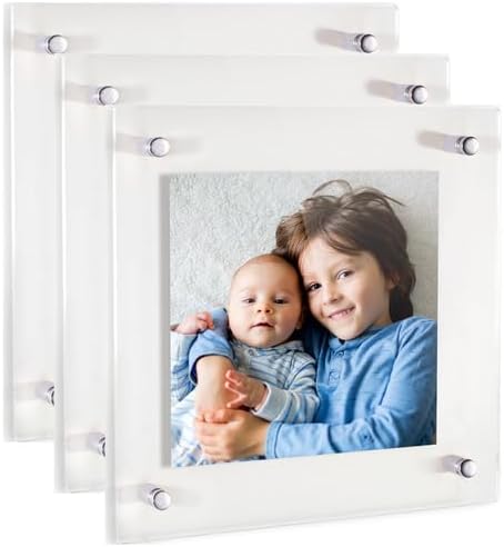 ArtToFrames 16x16 Inch Double Panel Floating Acrylic Picture Frame comes