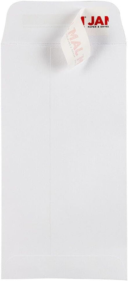 LUXPaper #7 Coin Envelopes | 3 1/2" x 6 1/2" | Bright White | 80lb. Text | 50 Qty
