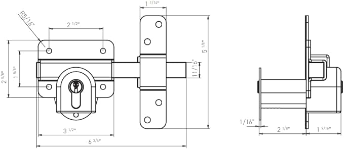 GateMate Long Throw Gate Lock, Euro Profile Keyed Both Sides Gate Lock