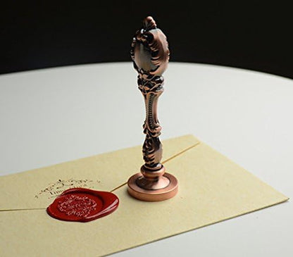 MNYR Luxury Dragon Sealing Wax Seal Stamp Vintage Custom Picture Logo Monogram Wedding Invitations Wax Sealing Stamp Gold Metal Peacock Handle Set