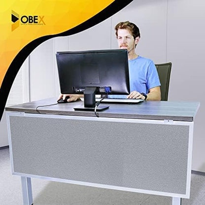 OBEX Acoustic Table Mounted Modesty Desk Privacy & Sound Absorbing Panel for Office Cubicles, 24" x 72", Overcast
