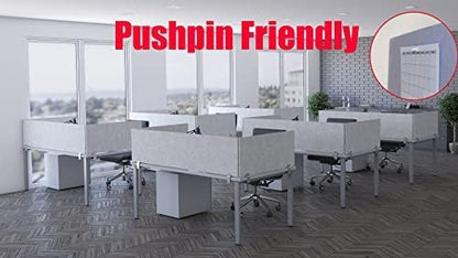 OBEX Panel Desk Mounted PET Privacy Screen, 24" x 60", Stone