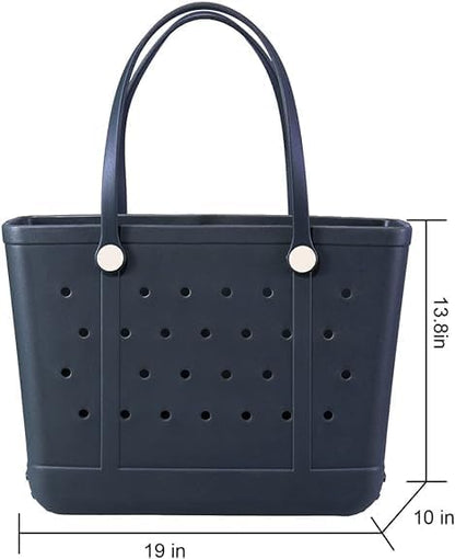 Tote Bag for Women - Large Rubber Beach Bag, Medium Waterproof Sandproof Travel Tote Bags for Beach Outdoor Sports