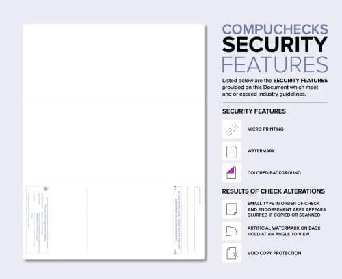 Compuchecks 2500 Blank Check On Bottom Stock Paper Compatible with QuickBooks And Versa Check (Blue/Green Prismatic) Print Easy Your Secure Computer Laser Checks For Business Payroll Or Personal Use