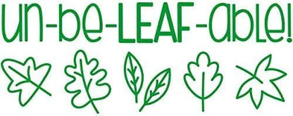 Custom Self-Inking Classroom stamps | 49 Fun Phrases | Grade Stamps (Un-be-Leaf-able!, Xtra Large)