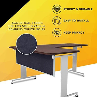 OBEX Acoustic Table Mounted Modesty Desk Privacy & Sound Absorbing Panel for Office Cubicles, 24" x 72", Slate