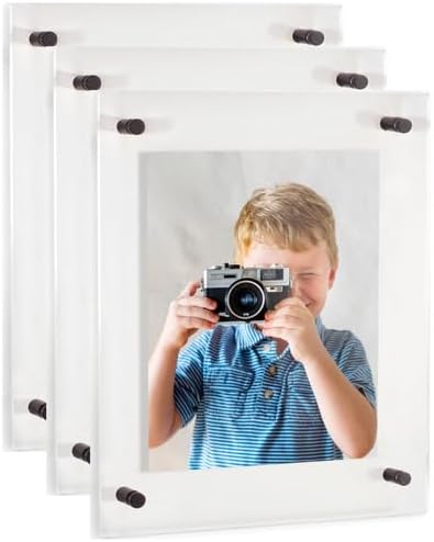 ArtToFrames 8x10 Inch Double Panel Floating Acrylic Picture Frame comes