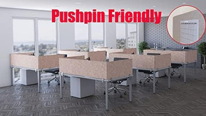 OBEX Panel Desk Mounted PET Privacy Screen, 24" x 66", Sand