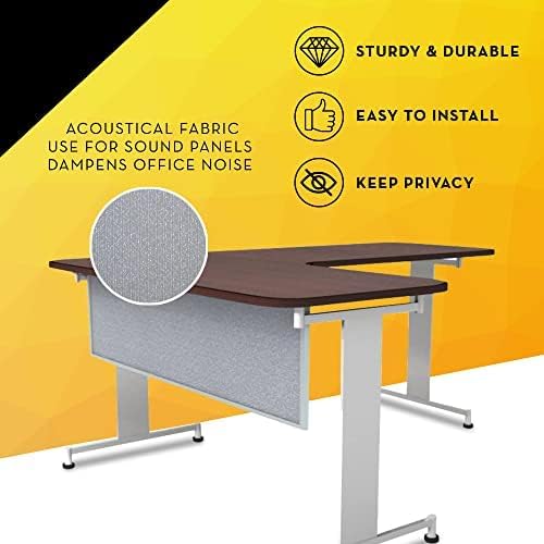 OBEX Acoustic Table Mounted Modesty Desk Privacy & Sound Absorbing Panel for Office Cubicles, 18" x 42", Overcast