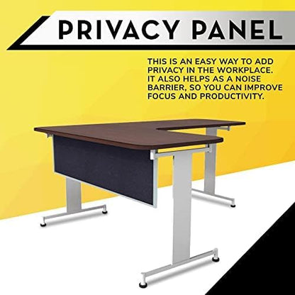 OBEX Acoustic Table Mounted Modesty Desk Privacy & Sound Absorbing Panel for Office Cubicles, 24" x 72", Slate