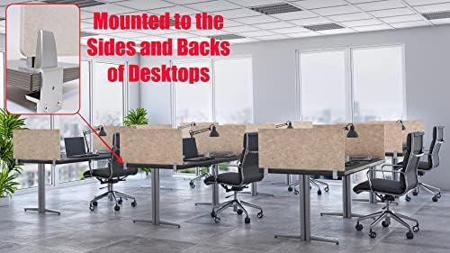 OBEX Panel Desk Mounted PET Privacy Screen, 24" x 66", Sand
