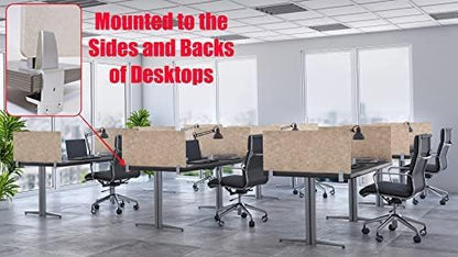 OBEX Panel Desk Mounted PET Privacy Screen, 18" x 66", Sand