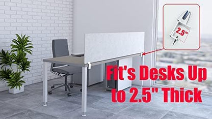 OBEX Panel Desk Mounted PET Privacy Screen, 18" x 66", Stone