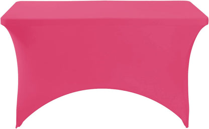 Spandex Table Cover for 4FT or 6ft or 8ft Table Universal Fitted Stretch Tablecloth for Party, Banquet, Wedding and Events-Hot Pink