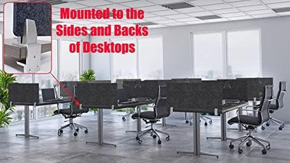 OBEX Panel Desk Mounted PET Privacy Screen, 18" x 42", Shadow