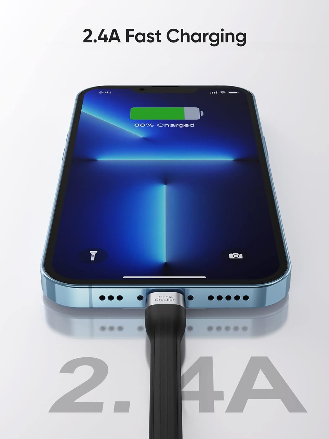 CableCreation MFi Certified iPhone Charging Cable - Short 15 cm, USB to Lightning, Fast Charging, Compatible with iPhone 14/14 Pro Max/13/12/12 Pro/11/X/XR/8/8 Plus/7/6S/6/SE, iPad