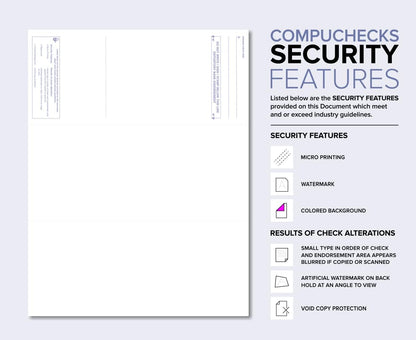 Compuchecks Top Blank Check Paper - 100 Pack, Quick-Books & Laser Printer Compatible - Security Business Checks with Voucher - 8.5" x 11" Gold Pinstripe