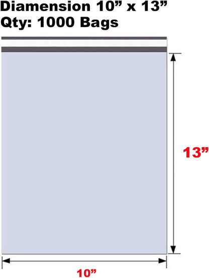 iMBAPrice 1000 10x13 White Poly MAILERS ENVELOPES Bags 10x13 (Total 1000 Bags)