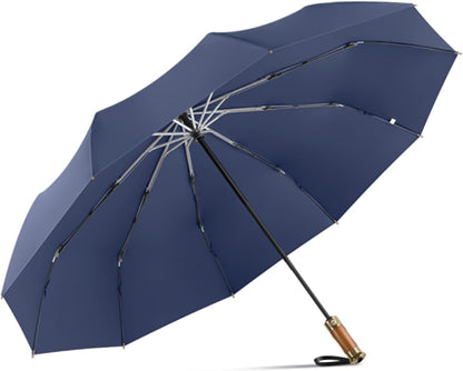 Rain Cats Large Umbrella 45 Inch diameter Umbrellas for rain Strong10 Ribs Fiberglass Windproof big Compact Automatic portable Folding Travel/Thick Fabric/Wood handle