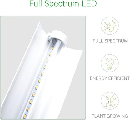 2 feet LED Grow Light Stand for Seedling,Iron Pipe Frame,with Natural White Light Full Spectrum LED Plant Growing Lamp, Light Height Ajustable,with Timer Outlet