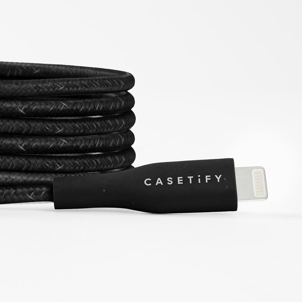 CASETiFY Powerthru USB-C to Lightning Cable (2m/6.6ft) - Black