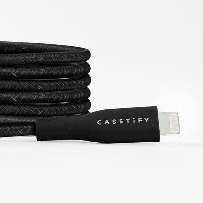 CASETiFY Powerthru USB-C to Lightning Cable (2m/6.6ft) - Black