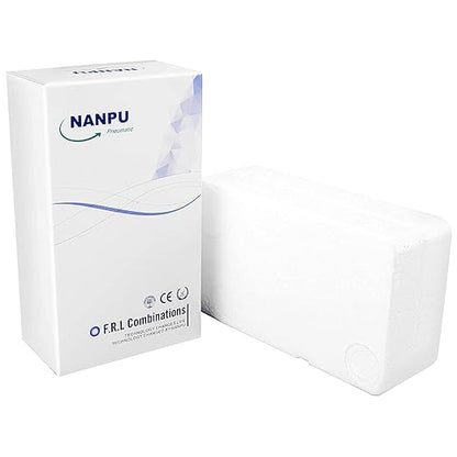 NANPU 3/8" NPT Compressed Air Filter Regulator Lubricator Combo, Water/Oil Trap Separator - Gauge(0-150 psi), Poly Bowl, Semi-Auto Drain, Bracket
