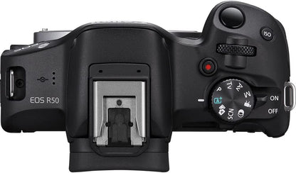 Canon EOS R50 Mirrorless Camera | 24.2MP APS-C, 4K 30p Video, Dual Pixel AF II, 15fps Burst, Vari-Angle Screen, Compact Beginner Vlogging Camera (5811C002) + Canon RF 35mm Lens + 64GB Card + More