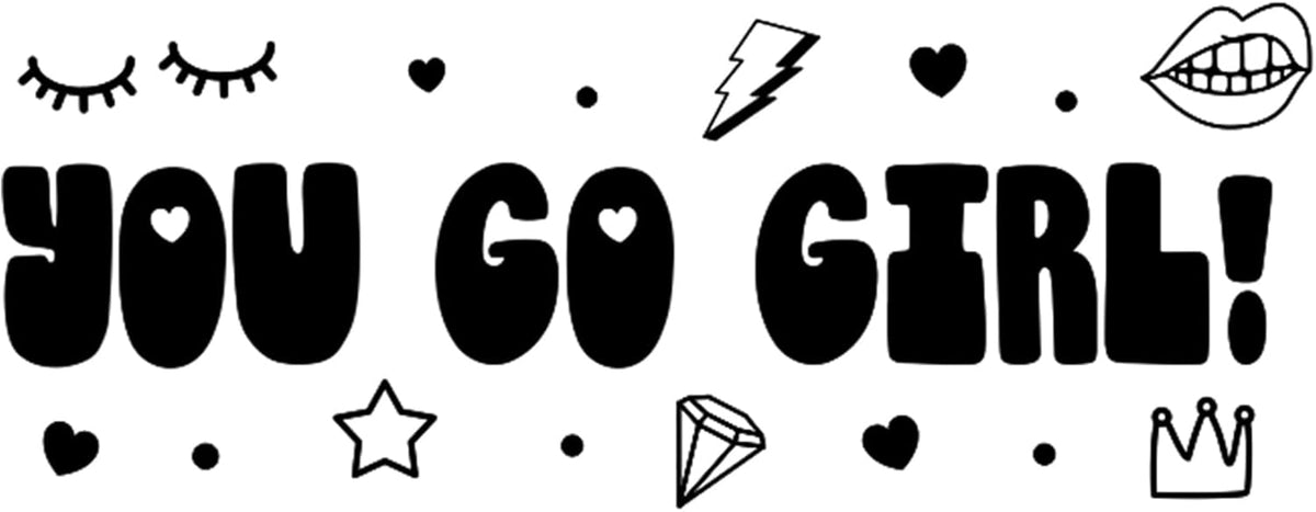 Custom Self-Inking Stamps | 49 Fun Designs | xtra Large Book Stamps: You Go Girl!