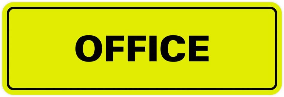 Signs ByLITA Standard Office Sign - Professional Business Signage - Easy to Install (Yellow/Black) - Medium 1 Pack